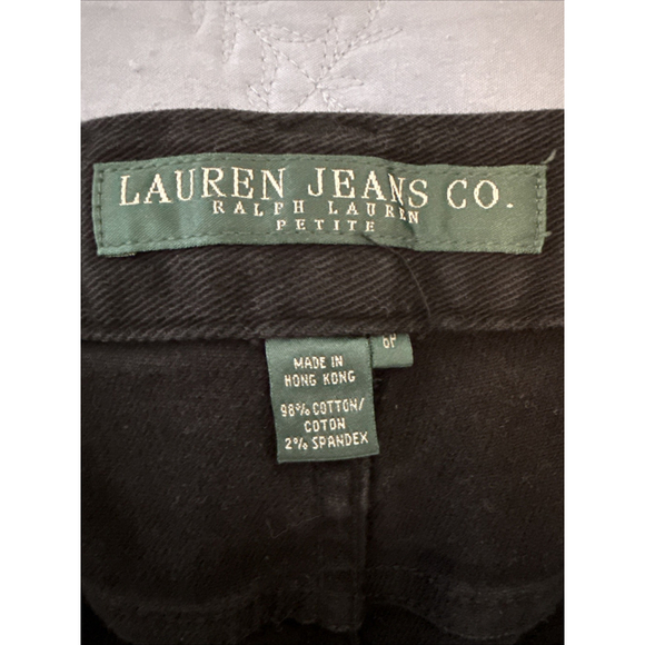 VTG Ralph Lauren Jeans Co Black Denim 6P Embroidered Straight Y2K Zip/btn Womens - Picture 4 of 9